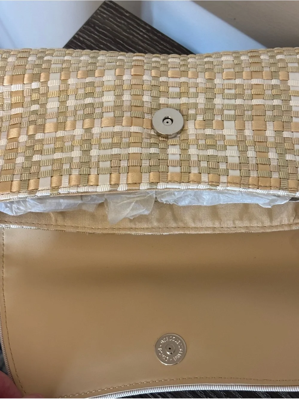 NWT The Sak Gen Flap Grosgrain Woven Shoulder Bag Beige Ivory Multi Style 100342